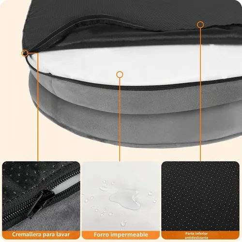 Vista 7 de Dwanton - Cama ortopédica para perros medianos con espuma de gel de memoria, sofá impermeable para perros, cama lavable para mascotas con cojín