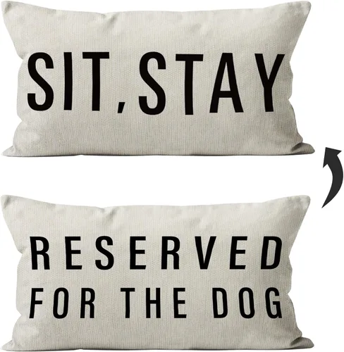 Vista 15 de Reservado para la funda de almohada del perro, regalos para amantes de los perros, decoración del perro, divertida funda de almohada para perro