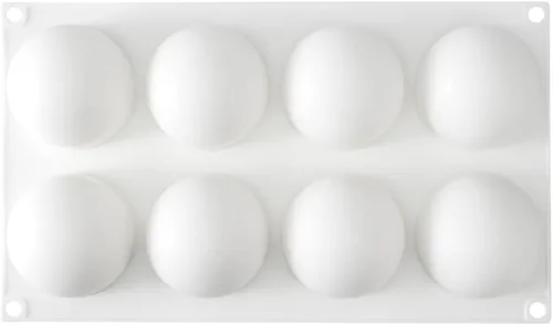 Vista 15 de Restaurantware -Molde de bola de 8 cavidades de pastelería, 1 molde de chocolate listo para horno - Molde de silicona blanca flexible, congelable