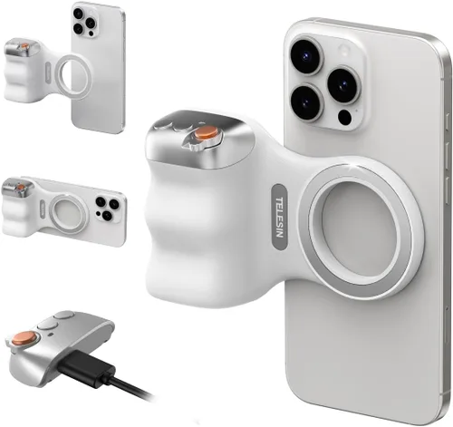 Vista 8 de TELESIN Fun Shot - Cámara magnética para teléfono, estilo DSLR, agarre de obturador para Magsafe iPhone y Android con botón de obturador inalámbrico