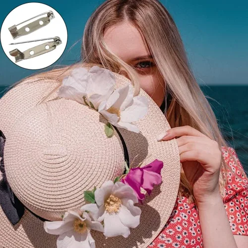 Vista 5 de 100 Piezas Pasadores de Bloqueo con Respaldo Broche de Seguridad, Pasador de Broche Plateado con Cierre, Respaldos de Cierre de Seguridad