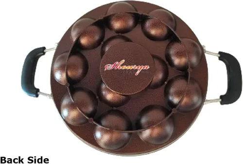 Vista 4 de Appam Pan antiadherente, Appam Maker, 12 hoyos Appam Maker, antiadherente Appam Pan, Appa Chetty Paniyaram Pan Patra, tamaño mediano