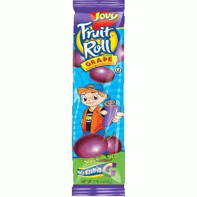 Vista 8 de Paquete variado de siete (7) bocadillos de rollo de frutas Jovy de 0.75 onzas: cereza, frambuesa, fresa, sandía, uva, manzana verde y mango