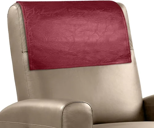 Vista 31 de Funda para reposacabezas para silla reclinable, protector para reposacabezas de piel sintética con correas elásticas, fundas para reposacabezas