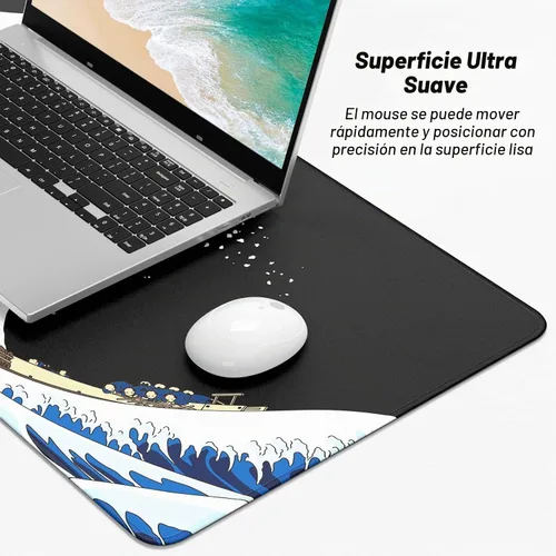 Vista 4 de Alfombrilla de mouse extendida para juegos, XXL grande de 30 x 14 pulgadas, alfombrilla de mouse para teclado de computadora grande, almohadilla