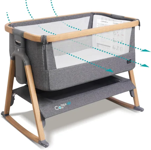 Vista 12 de Tutti Bambini CoZee® Moisés y Cuna de Cabecera 2 en 1 para Bebé - Moisés de Cabecera de Plegado Rápido, Cuna para Bebé con 6 Alturas de Colchón