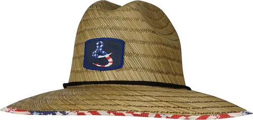 Vista 2 de Hook & Tackle American Lifeguard Pesca Stretch Fit Sombrero de paja