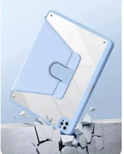 Vista 7 de AnMengXinLing Funda de teclado para iPad de 9ª/8ª/7ª generación, funda giratoria para iPad de 10.2 2021/2020/2019 con teclado, cubierta transparente