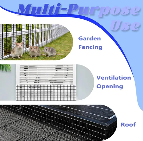 Vista 8 de PROLEE Protector de Pájaros para Panel Solar de 6 Pulgadas X 100 Pies, Protector Contra Bichos Antioxidante con 100 Clips Sujetadores, Malla