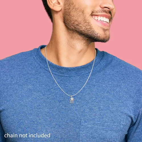 Vista 2 de Sports Charms . Collar con colgante de aro de baloncesto de plata de ley 925 con cadena Rolo y colgante solamente