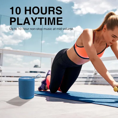 Vista 5 de MEGATEK Altavoz Bluetooth portátil con IPX5 impermeable, rango inalámbrico de 100 pies, sonido HD transparente, graves ricos, entrada auxiliar