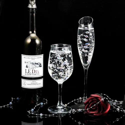 Vista 5 de Tondiamo 24 piezas de cuerda de perlas artificiales para velas flotantes, perlas de imitación, guirnaldas de perlas para decoración de jarrones