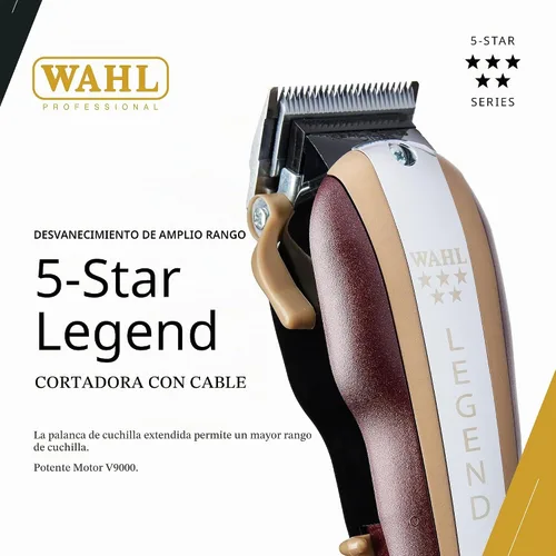 Vista 2 de Wahl Professional 5 Star Series Legend Clipper #8147 - Cortadora de desvanecimiento de amplio rango con tecnología de hoja crujiente, incluye 8