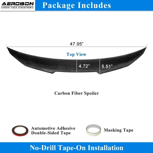 Vista 6 de AeroBon Alerón de maletero de fibra de carbono real compatible con Audi A4 S4 B9 2017-2024 Spoiler trasero (estilo H) High Kick