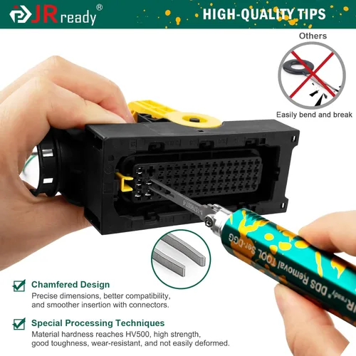 Vista 4 de JRready ST5346 JRDDS - Kit de herramientas extractoras de pines con 7 puntas de repuesto, herramientas de extracción de terminales mejoradas
