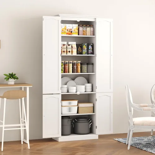 Vista 31 de Function Home Armario de almacenamiento alto para baño, despensa de cocina delgada de 64 pulgadas con almacenamiento de puerta, armarios