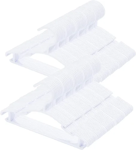 Vista 11 de Paquete de 100 Perchas Rosas para Armario de Guardería de Bebé, Perchas Antideslizantes de Lavandería para Pantalones de Bebé para Ropa de Recién