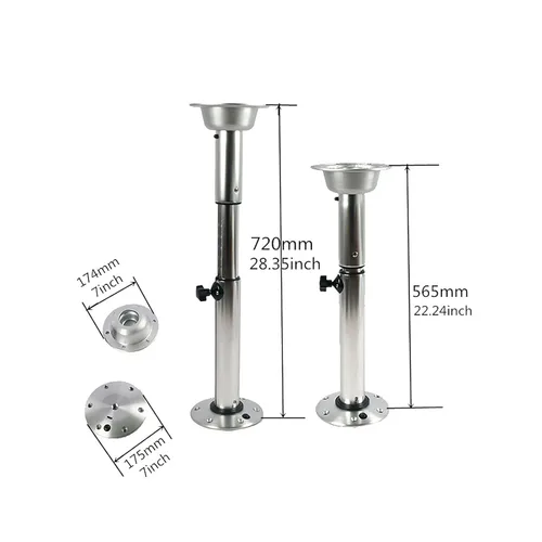 Vista 7 de Soporte de pedestal de mesa ajustable, base de pedestal de mesa con altura ajustable de 22 a 28 pulgadas, base de mesa de restaurante, base