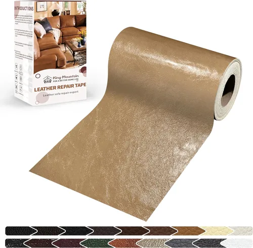 Vista 40 de KING MOUNTAIN Parche de reparación de cuero, cinta autoadhesiva de reparación de cuero de 4 x 63 pulgadas para muebles de cuero dañados, asientos