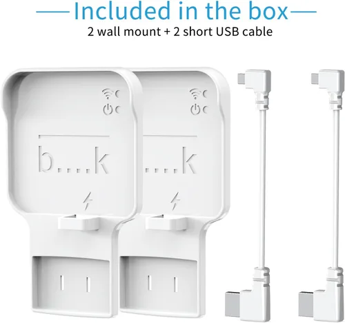 Vista 6 de Soporte de pared con enchufe para Blink Sync Module 2, soporte de montaje para cámara exterior Blink sin cables desordenados, soporte de cámara