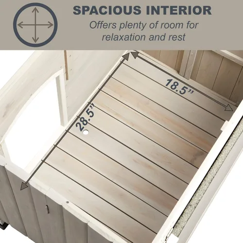 Vista 4 de MidWest Homes for Pets Eilio - Casa plegable de madera para perros, no requiere herramientas para el montaje, casa para perros ideal para razas