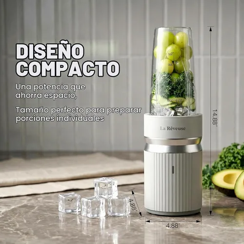 Vista 2 de La Reveuse Licuadora personal de 1000 vatios para batidos, batidos, gris