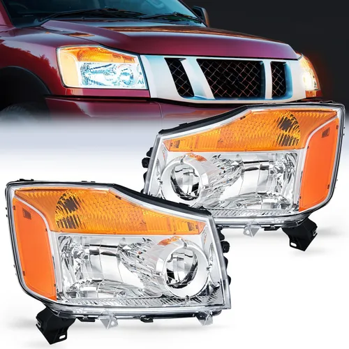 Vista 9 de Ensamble de faros Nilight Compatible con 2004 2005 2006 2007 2008 2009 2010 2011 2012 2013 2014 2015 Nissan Titan Armada Faros de Repuesto Carcasa
