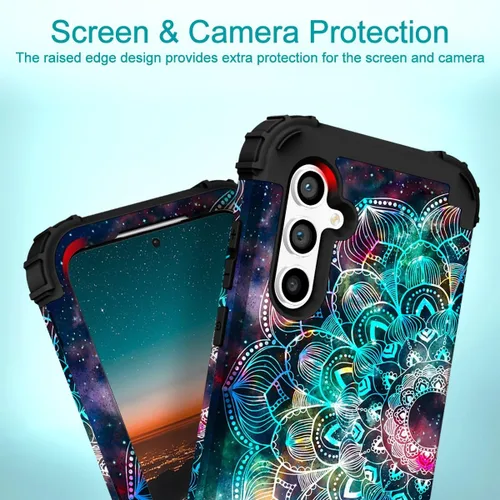 Vista 11 de Hocase Funda para Galaxy A13 5G, resistente a prueba de golpes, protección de goma de silicona suave, funda protectora híbrida de plástico duro