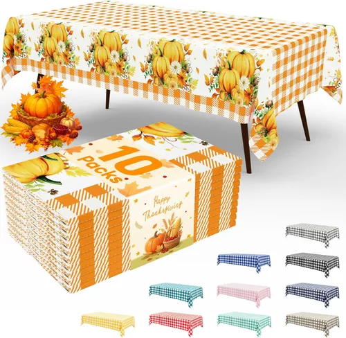 Vista 67 de misaya Paquete de 4 manteles desechables de búfalo, mantel de plástico impermeable de 54 x 72 pulgadas, manteles rectangulares a cuadros caqui