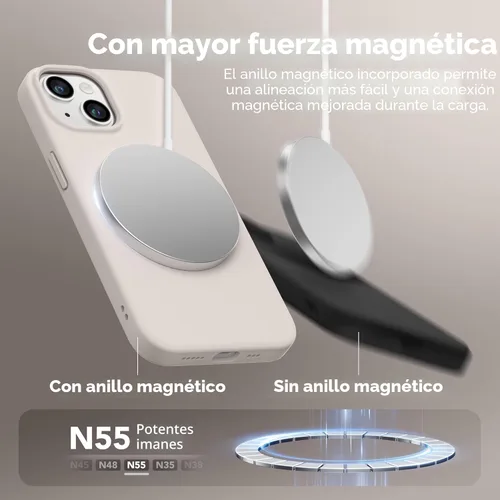 Vista 3 de GONEZ Funda magnética para iPhone 14, compatible con Magsafe, con protector de pantalla + protector de cámara, forro de microfibra antiarañazos