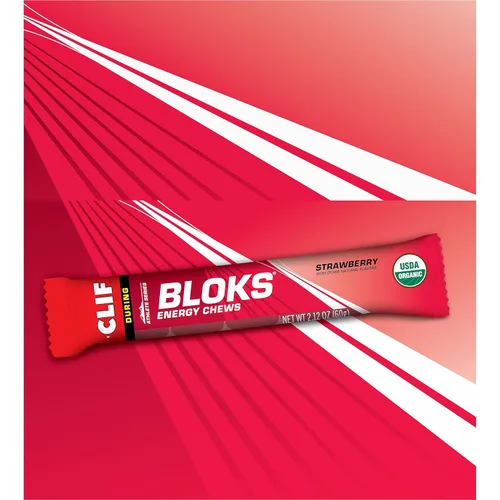 Vista 13 de CLIF BLOKS - Sabor a fresa - Masticables energéticos - Sin OGM - A base de plantas - Combustible rápido para ciclismo y correr - Carbohidratos