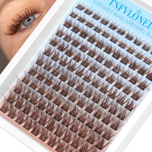 Vista 18 de Racimos de pestañas naturales, racimos de pestañas Wispy, 154 piezas, extensiones de pestañas en racimo, pestañas individuales, aspecto natural
