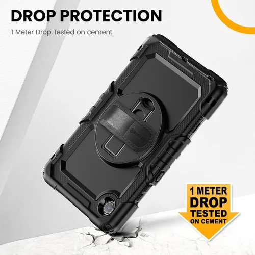 Vista 3 de timecity Funda para tablet Lenovo Tab K9/Tab One de 8.7 pulgadas 2025 (TB305XU/TB305FU) a prueba de caídas con soporte giratorio de 360°, correa