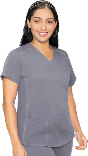 Vista 13 de Med Couture Touch - Camisa médica con cuello en V para mujer Azul marino