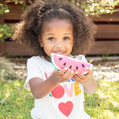 Vista 3 de Educational Insights Juego de cesta de frutas de felpa de 12 piezas, comida de juego de simulación, habilidades de aprendizaje temprano, a partir