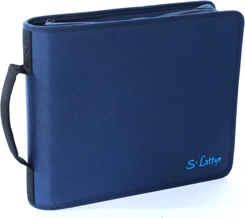 Vista 7 de Estuche de almacenamiento para DVD y CD con páginas de portada de título extra anchas para discos de audio musical de películas Blu Ray