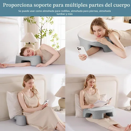 Vista 6 de EUHAMS - Almohada para durmientes laterales - Almohada ergonómica de espuma viscoelástica para el hombro con agujeros para los brazos para aliviar