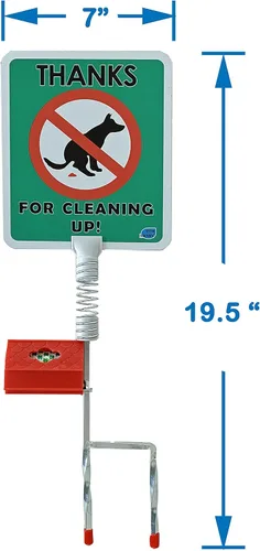Vista 7 de Dispensador de bolsas para excrementos de perro sin excremento Evita que los perros hagan defecos en tu césped Letrero con texto en inglés