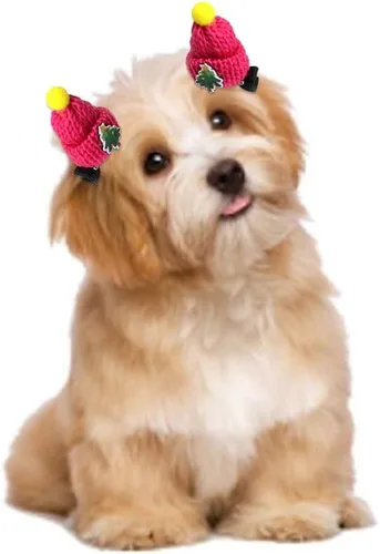 Vista 6 de 10 pinzas para el pelo para perros, accesorios de Navidad para mascotas, horquilla para el pelo de Navidad para mascotas, accesorios para el cabello