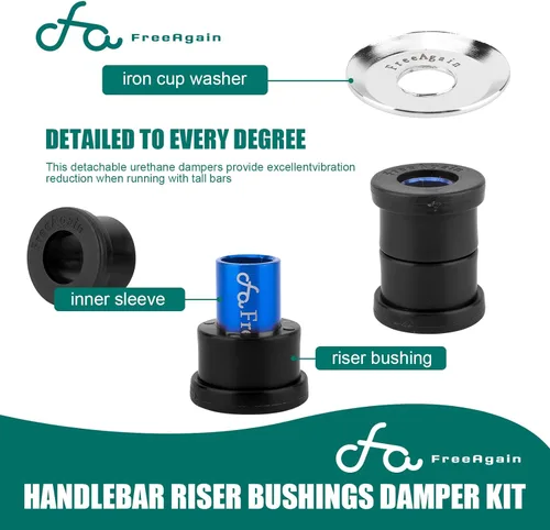 Vista 7 de FreeAgain Bujes elevadores de manillar prémium para Harley-Davidson Compatible con modelos Touring y Softail (1983-2024) Construcción