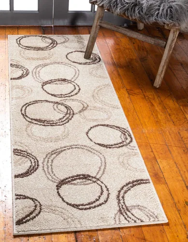 Vista 18 de Unique Loom - Tapete con diseño abstracto, informal, moderno y contemporáneo de la colección otoñal, rectangular de 2 x 3 pies, diseño con círculos