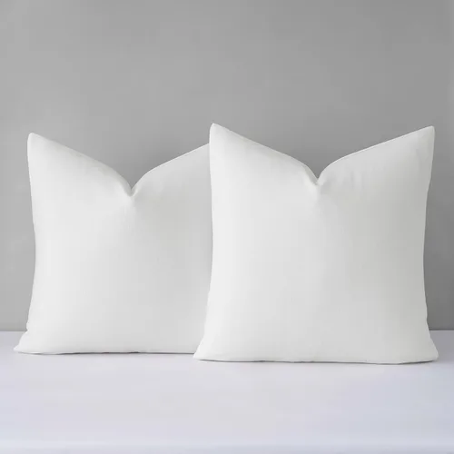 Vista 22 de Mixhug Juego de 2 fundas de almohada decorativas de lino para sofá y cama, cojín lumbar, color beige, 12 x 20 pulgadas