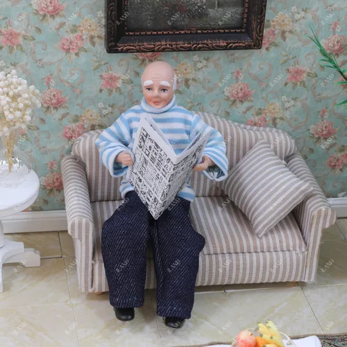 Vista 4 de iland Casa de muñecas Gente para 1 12 Escala Accesorios Miniatura Muñecas de 6 pulgadas para Casa de Muñecas Pequeñas Figuras de Personas Pequeñas
