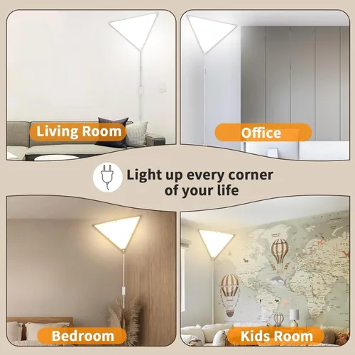 Vista 7 de Upgraded Corner Light with Remote Control, Dimmable Corner Lights for Living Room, Corners Lamp with 10 FT Cord, 22W 2200LM Plug in Ceiling Light