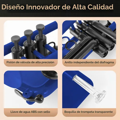 Vista 7 de PAMPET SEA LION - Juego de trompeta profesional de plástico Bb para estudiantes principiantes (Azul)