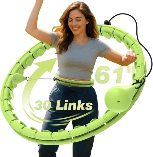 Vista 8 de JKSHMYT Infinity Weighted Hula Exercise Hoop, for Adults Women Weight Loss Plus Size, 30 Detachable Links