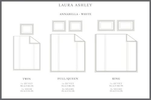 Vista 5 de Laura Ashley Inicio - Almohada con cierre de sobre, elegante decoración del hogar para cama o sofá (blanco Annabella, 18 x 18 pulgadas)