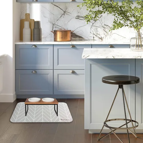 Vista 5 de Tapete impermeable para mascotas, mantel individual para el suelo de comida y agua para perros y gatos, sin PVC, ecológico, impermeable