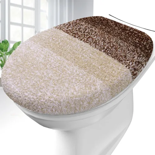 Vista 12 de OLANLY Funda para tapa de inodoro de baño de microfibra suave, cubiertas lavables a máquina, 17.5x15 pulgadas, con respaldo de goma que se mantiene