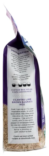 Vista 7 de LOTUS FOODS Arroz Basmati integral orgánico, 30 onzas